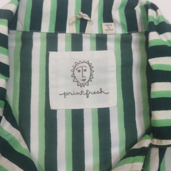 Printfresh Spearmint Striped Organic Cotton Pajama Top - Picture 5 of 10